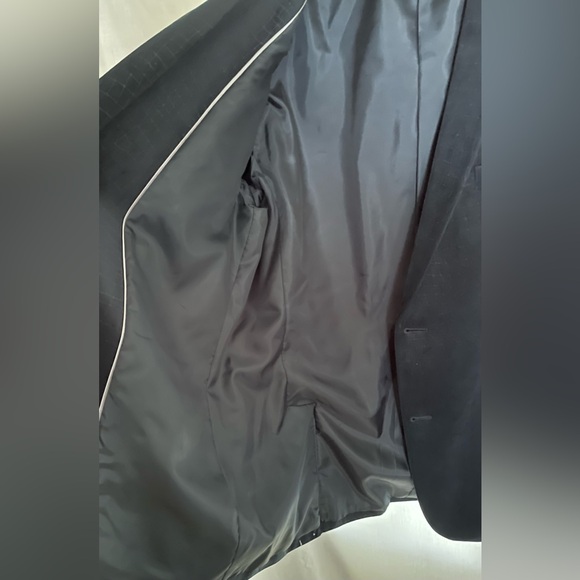 NWT Men’s INC Milan Slim Fit Navy Blue Velvet Patterned Blazer Jacket Sz XL - Picture 9 of 12